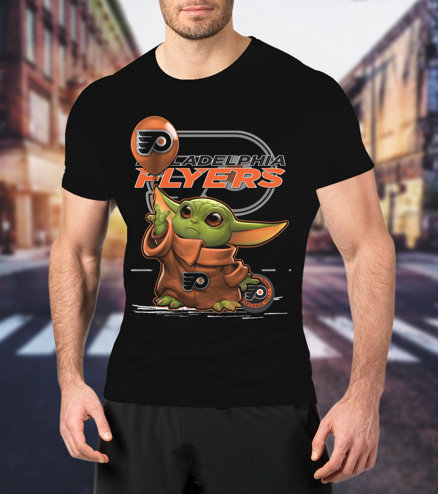 Yoda With Philadelphia Flyers T-Shirt