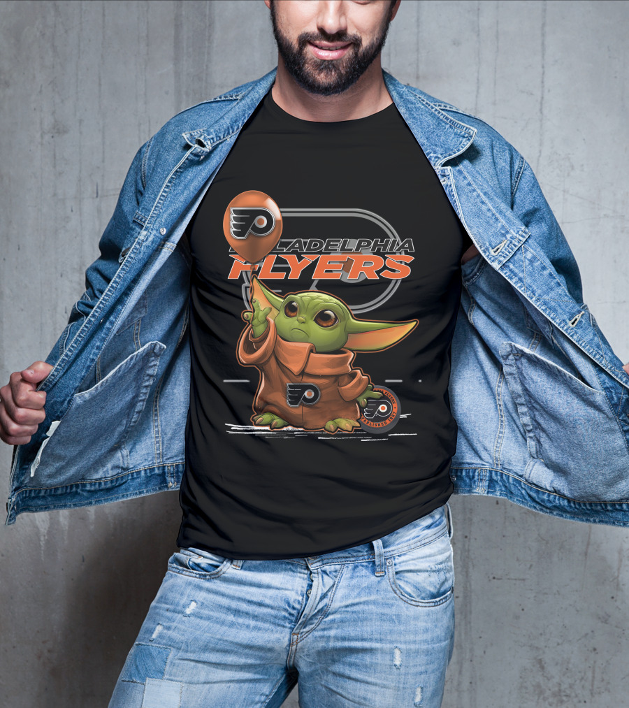 Yoda With Philadelphia Flyers T-Shirt