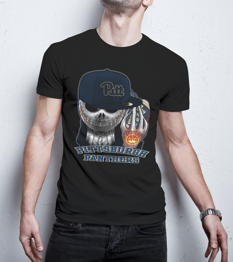 Pittsburgh Panthers Jackskull Pitt Hat Football Pumpkin T-Shirt