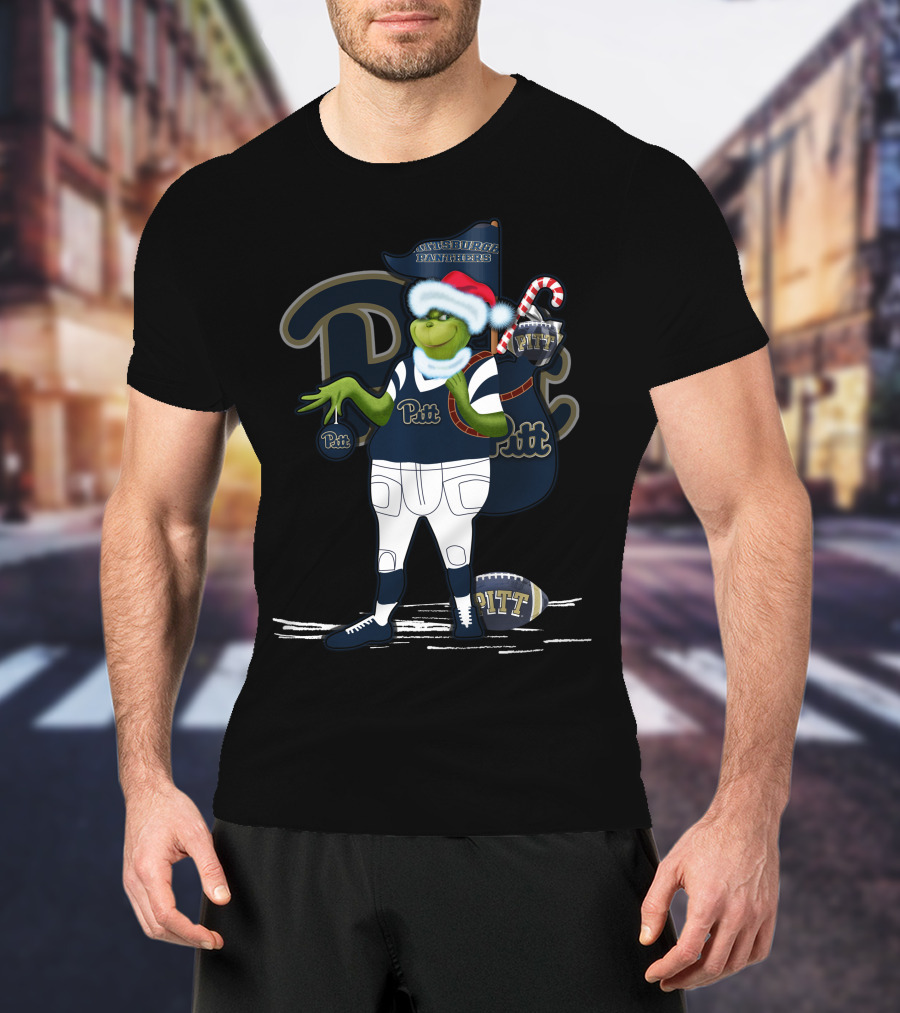 Grinchxmas Pitt Panthers Pittsburgh Football Holiday Spirit T-Shirt