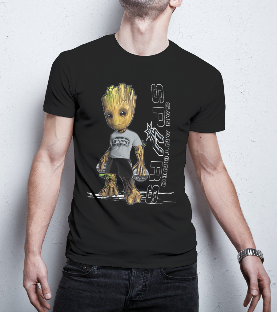 Groot San Antonio Spurs NBA Basketball Character Crossover T-Shirt