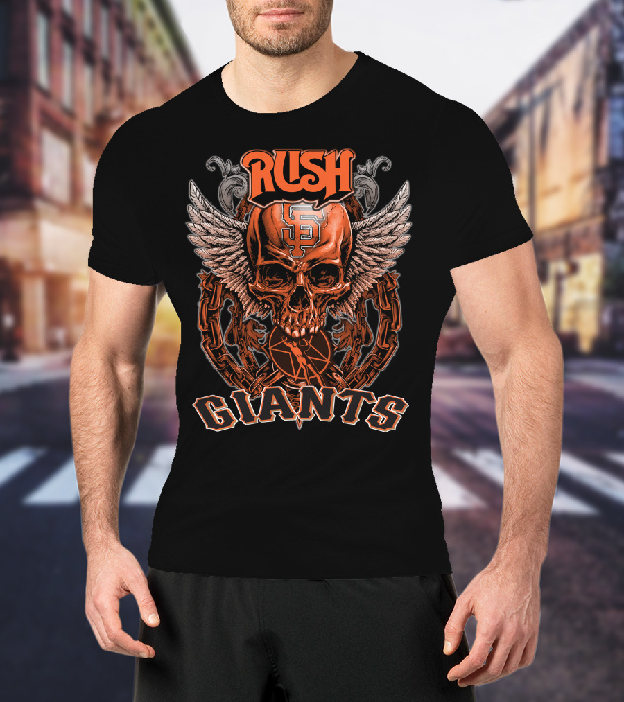 Rush San Francisco Giants Skull Wings T-Shirt
