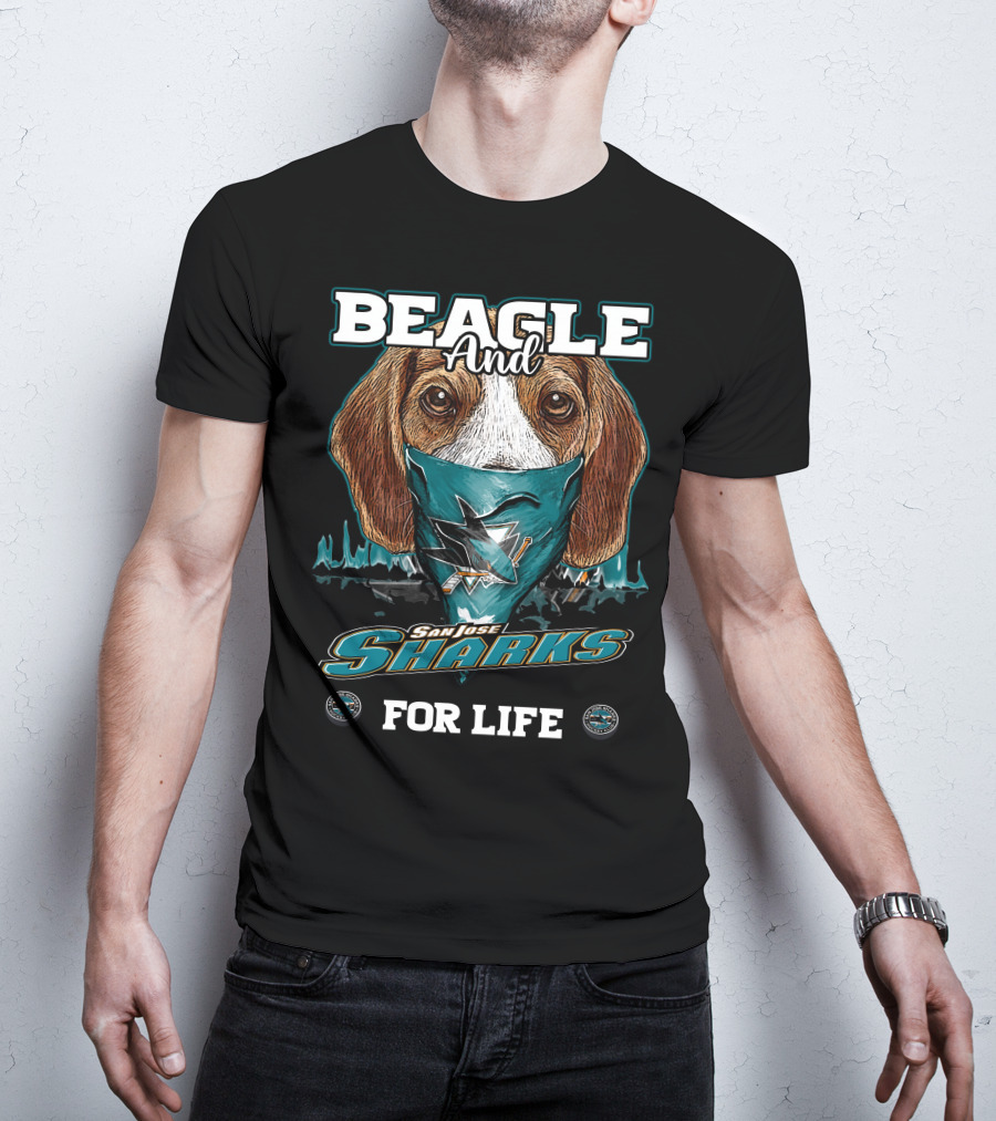 Beagle And San Jose Sharks For Life T-Shirt