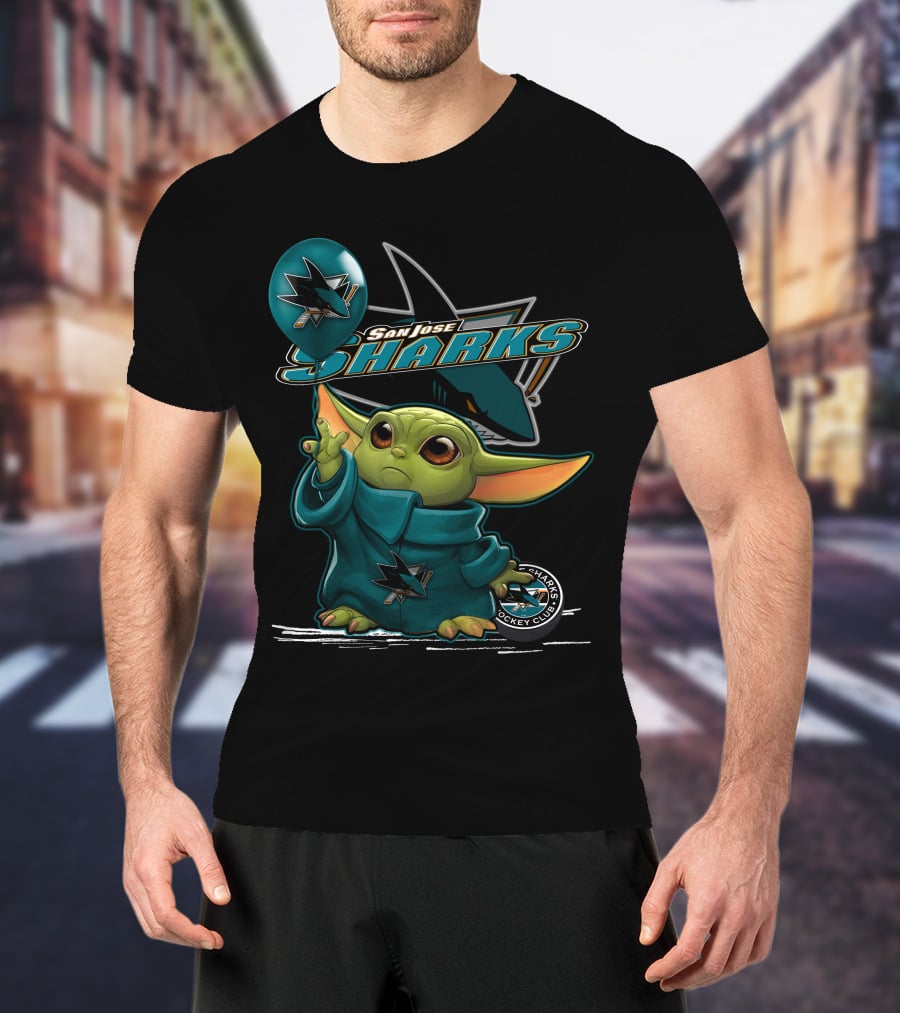 San Jose Sharks Yoda Hockey Club Balloon T-Shirt