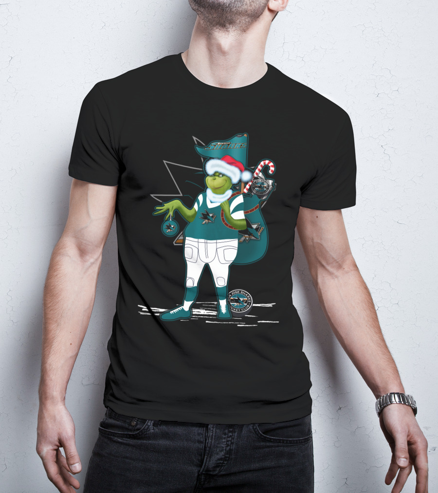 Grinchxmas San Jose Sharks Hockey Holiday T-Shirt