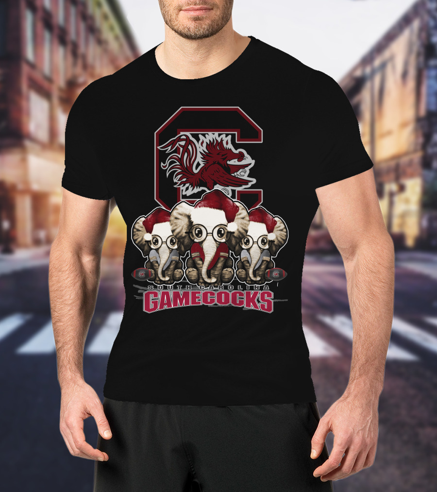 South Carolina Gamecocks Elephants Christmas T-Shirt
