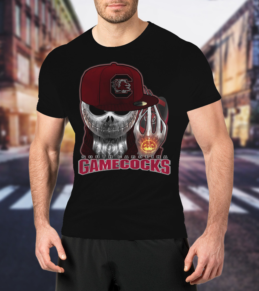 South Carolina Gamecocks Jackskull Halloween T-Shirt