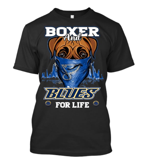 Boxer And Blues For Life St. Louis Blues T-Shirt