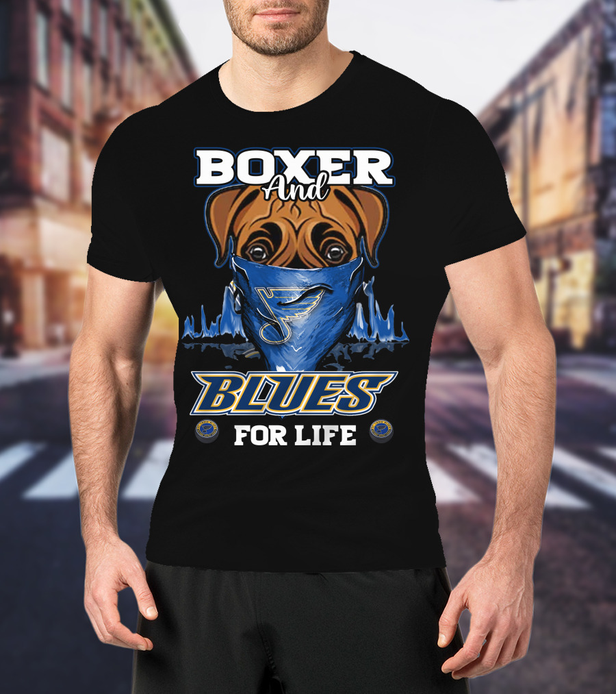 Boxer And Blues For Life St. Louis Blues T-Shirt