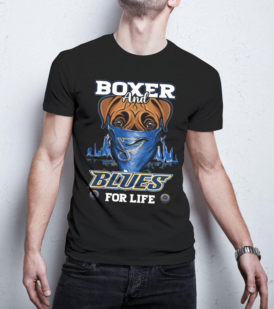 Boxer And Blues For Life St. Louis Blues T-Shirt