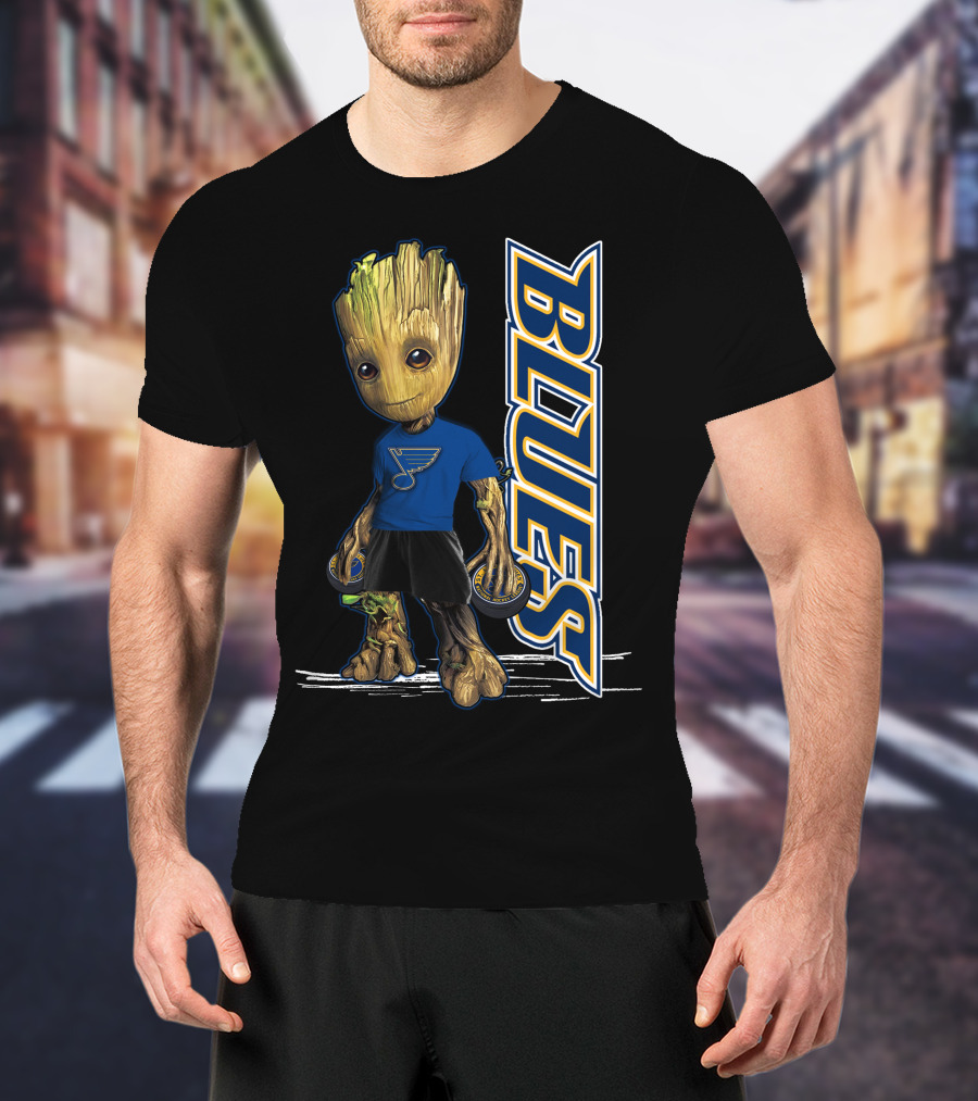 Groot St. Louis Blues NHL Character Crossover T-Shirt