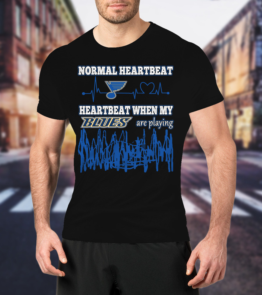 Normal Heartbeat Heartbeat When My Blues Are Playing T-Shirt