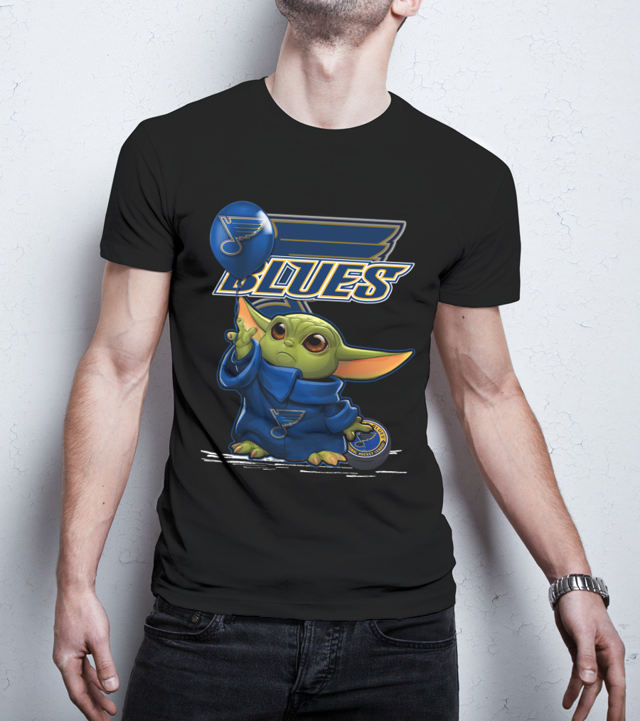 Yoda Baby St. Louis Blues Logo Balloon T-Shirt