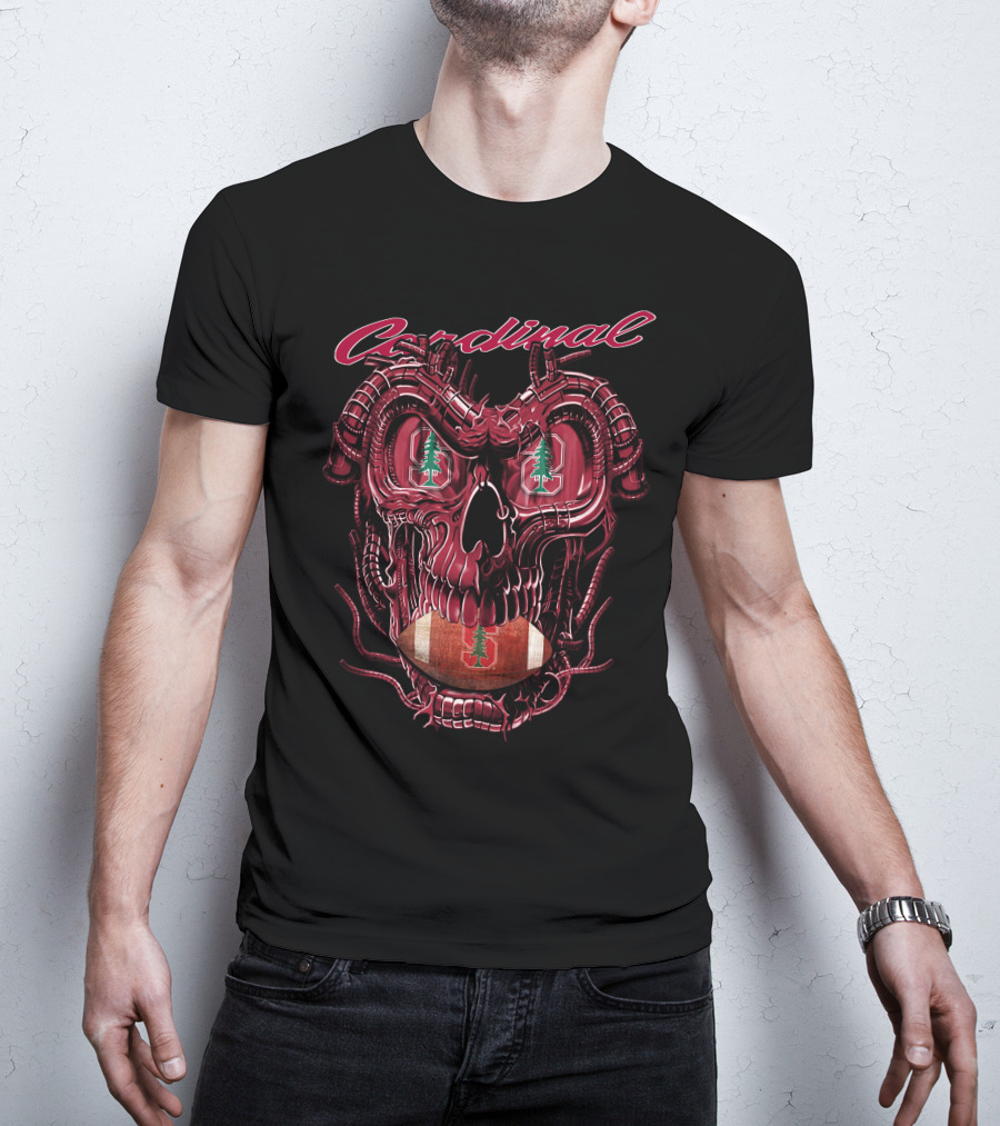 Cardinal Dragonskull Stanford Football Logo With Tree T-Shirt