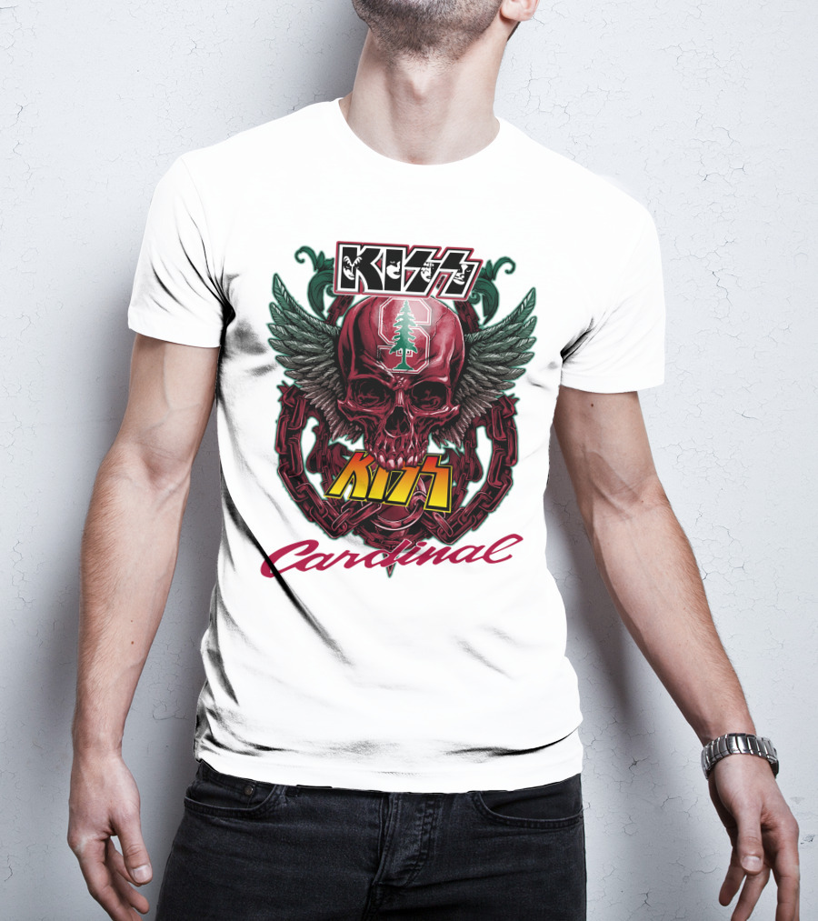 KISS Stanford Cardinal Winged Skull Chains T-Shirt