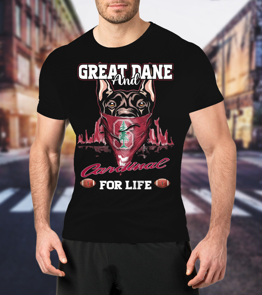 Great Dane And Cardinal For Life Stanford T-Shirt