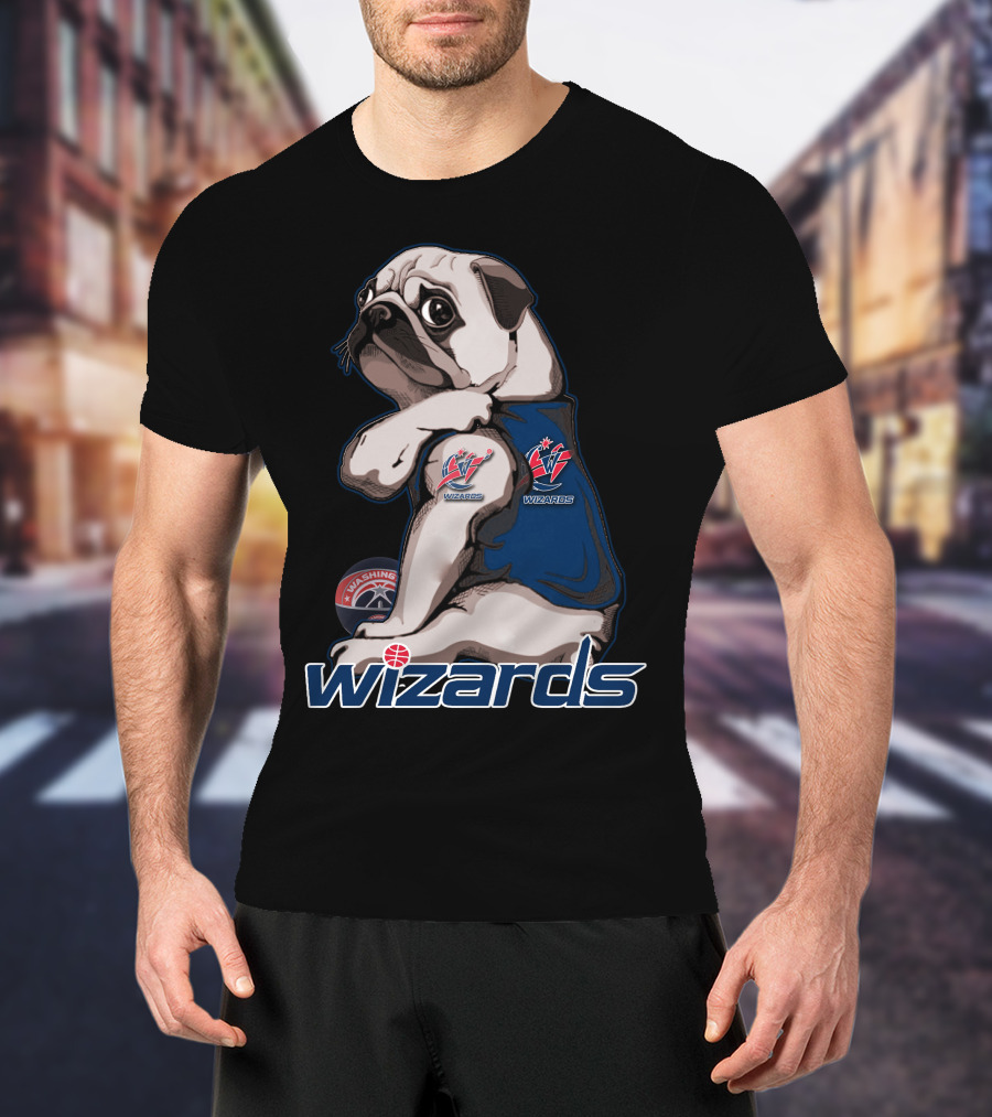 Pug With Washington Wizards Logos And Vest T-Shirt