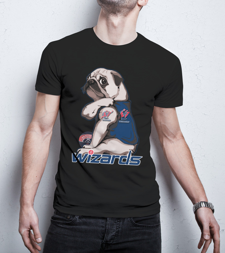 Pug With Washington Wizards Logos And Vest T-Shirt