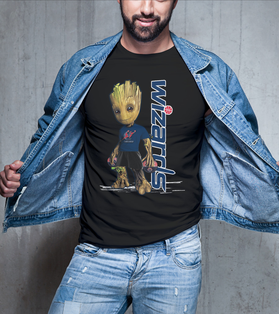 Groot Wearing Washington Wizards Jersey With Basketball Sneakers T-Shirt