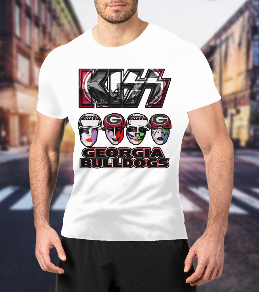 KISS Georgia Bulldogs Mascots Rock Band Makeup T-Shirt
