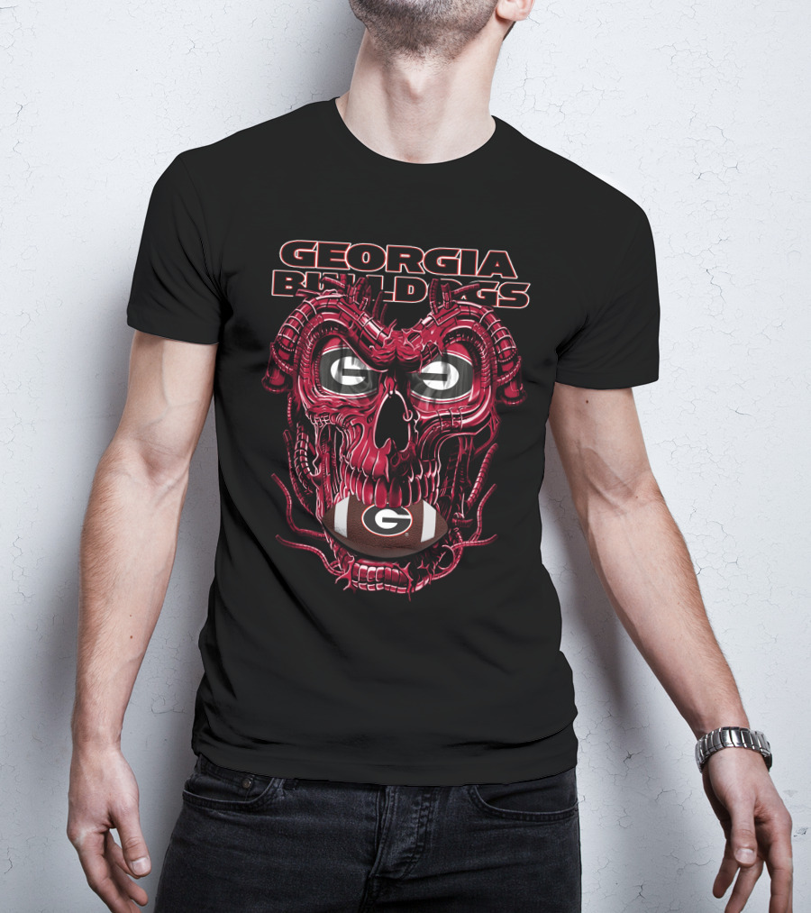 Georgia Bulldogs Dragonskull G Logo Football T-Shirt