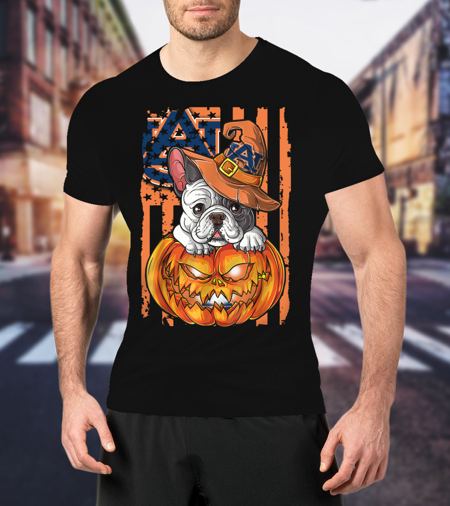 Auburn Tigers Bulldog Halloween Pumpkin T-Shirt