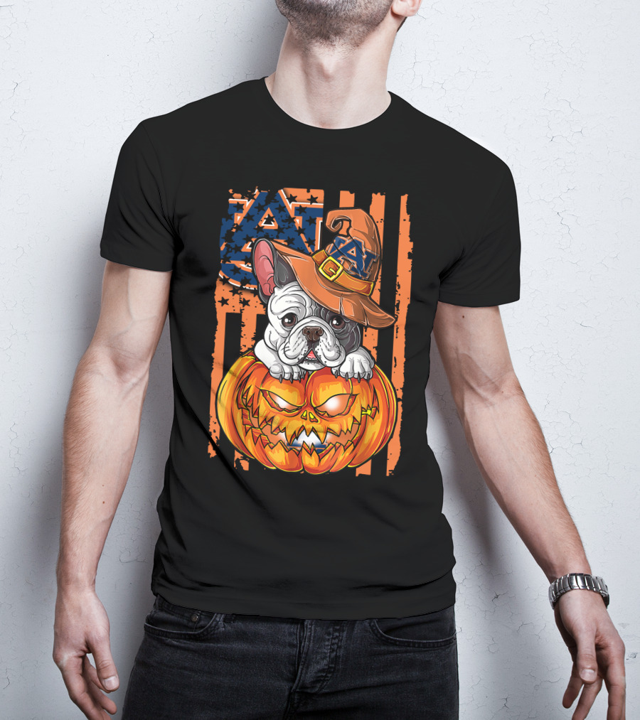 Auburn Tigers Bulldog Halloween Pumpkin T-Shirt