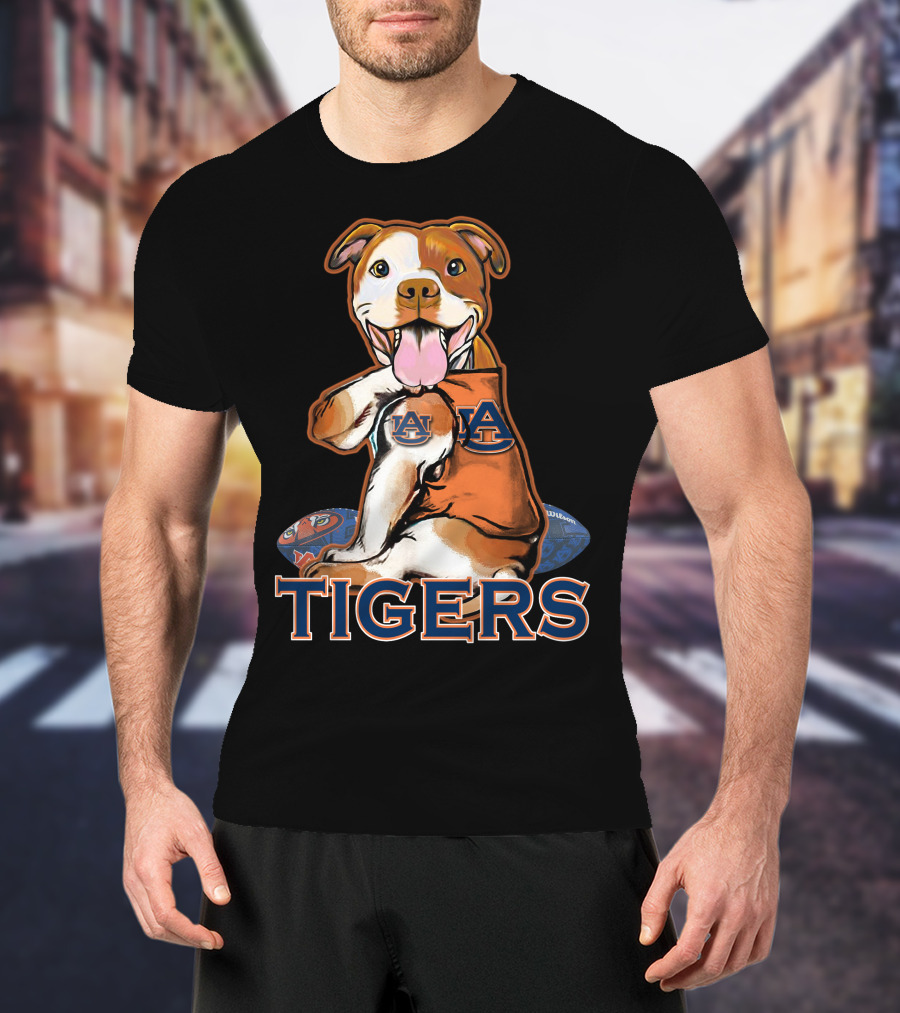 Pittbull Auburn Tigers AU Logo Football T-Shirt