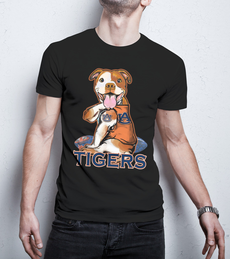 Pittbull Auburn Tigers AU Logo Football T-Shirt