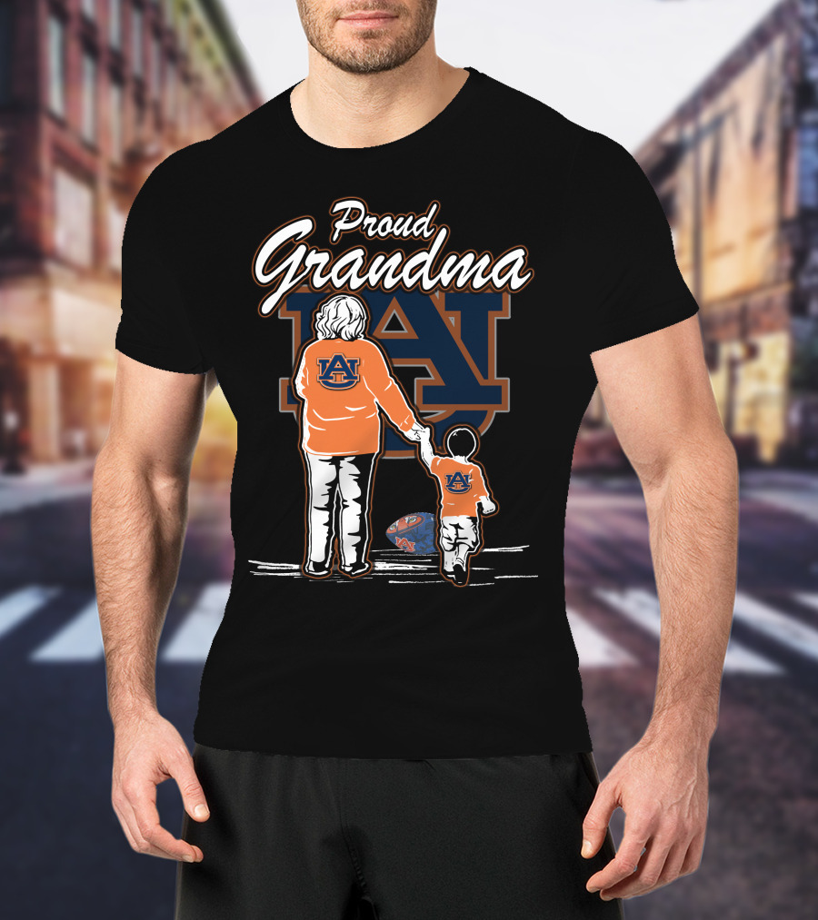 Proud Grandma Auburn Tigers Family Fan Football T-Shirt