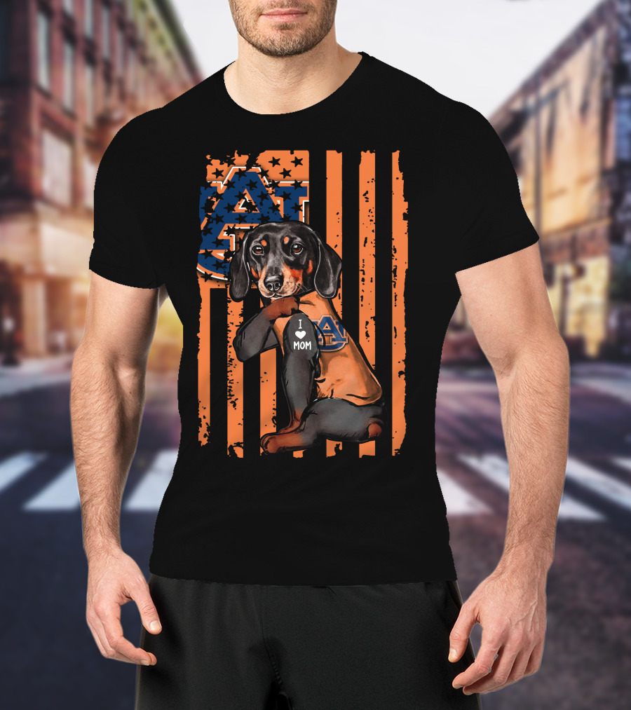 Auburn Tigers Dachshund I Love Mom T-Shirt
