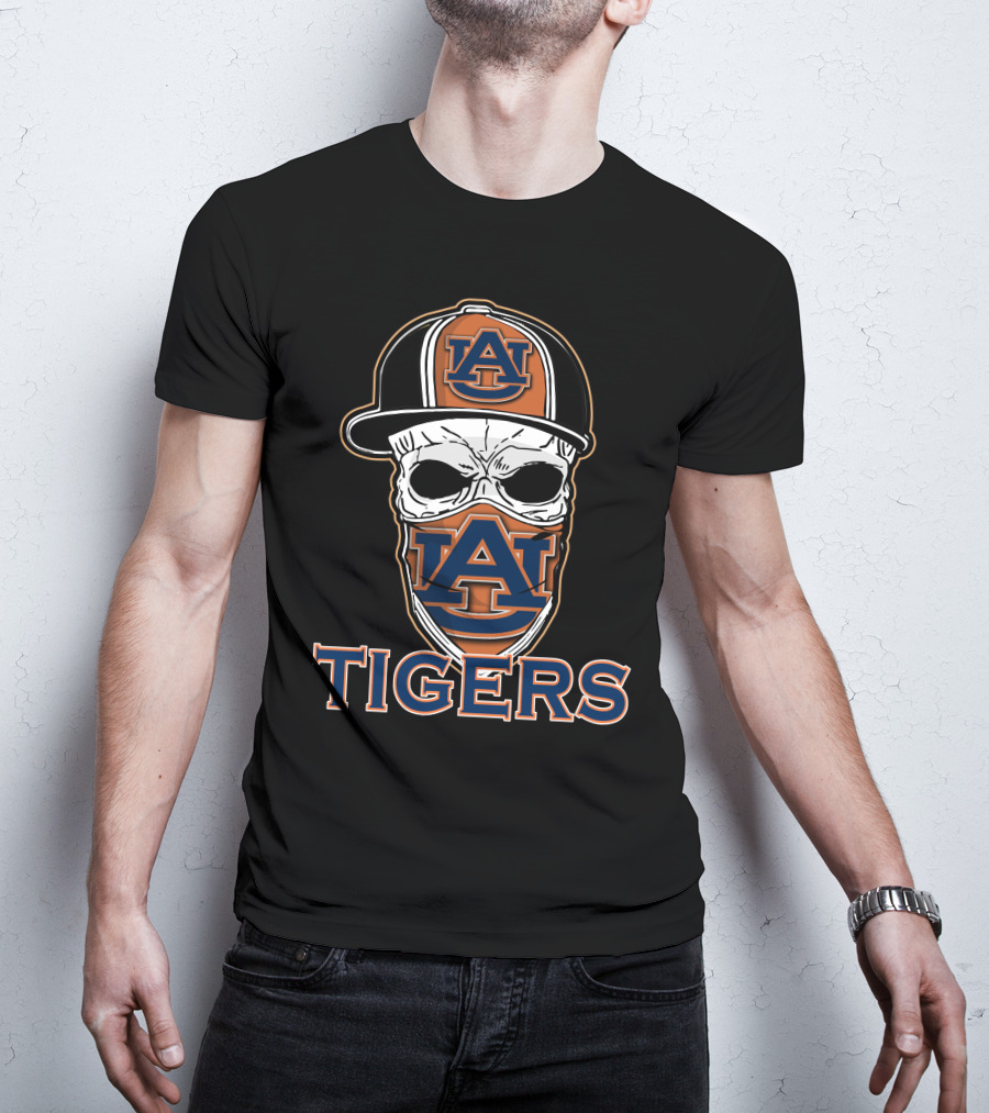 Auburn Tigers Skull Hat T-Shirt
