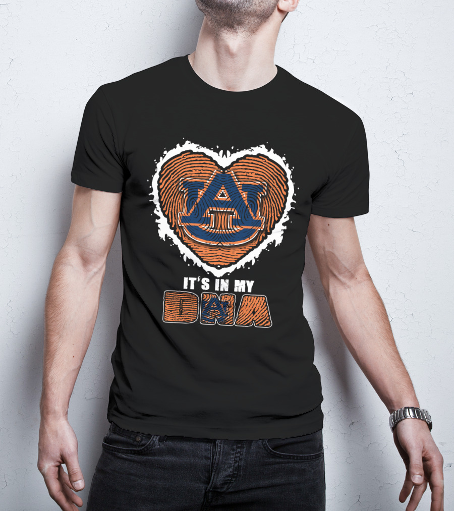 Auburn Tigers It's In My DNA Fingerprint Heart T-Shirt