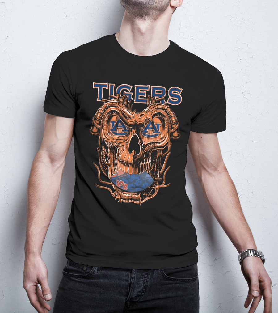 Tigers Dragonskull Auburn Football T-Shirt