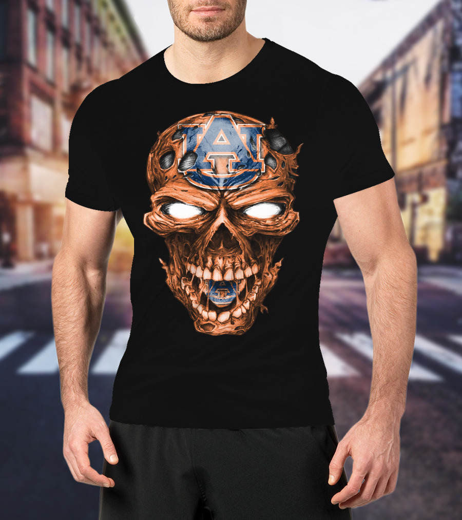 Auburn Tigers Skull With Logo T-Shirt