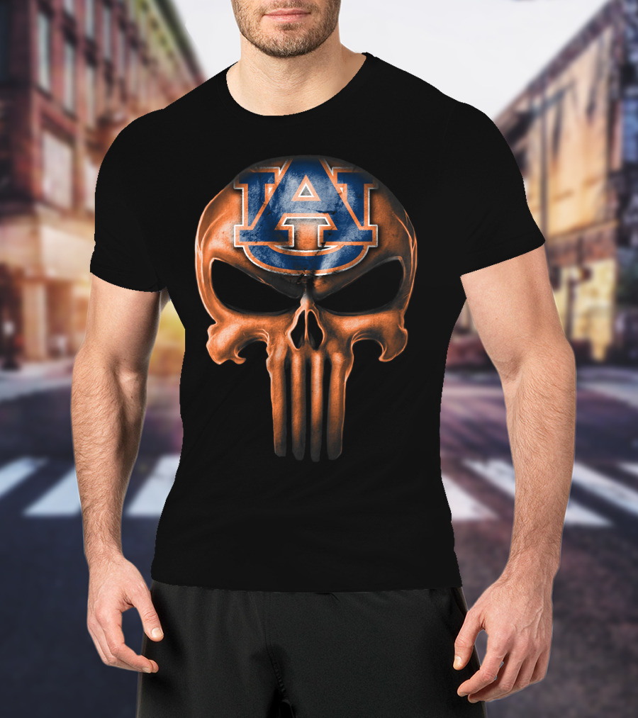 Auburn Tigers Punisher Skull T-Shirt