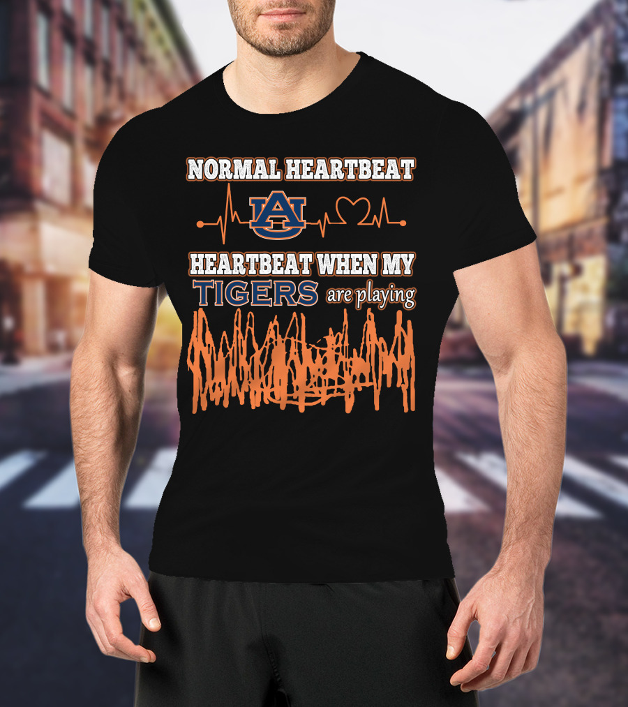 Normal Heartbeat Auburn Heartbeat When My Tigers Are Playing T-Shirt