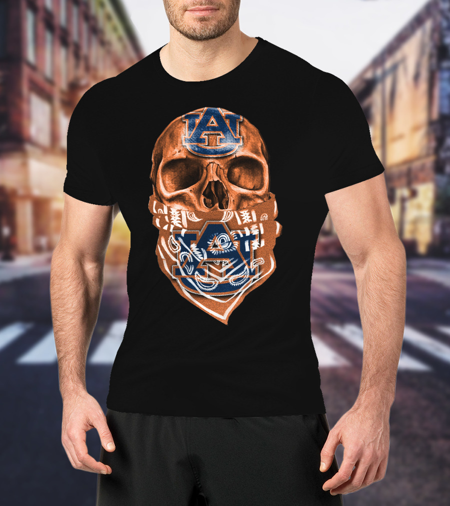 Auburn Tigers Skull Bandana T-Shirt