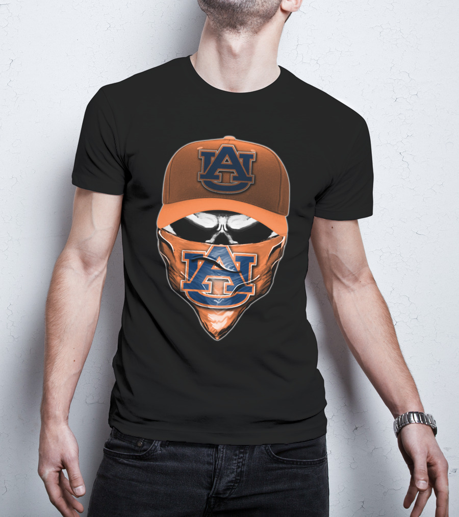 Skull Auburn Tigers AU Face Cover Cap T-Shirt