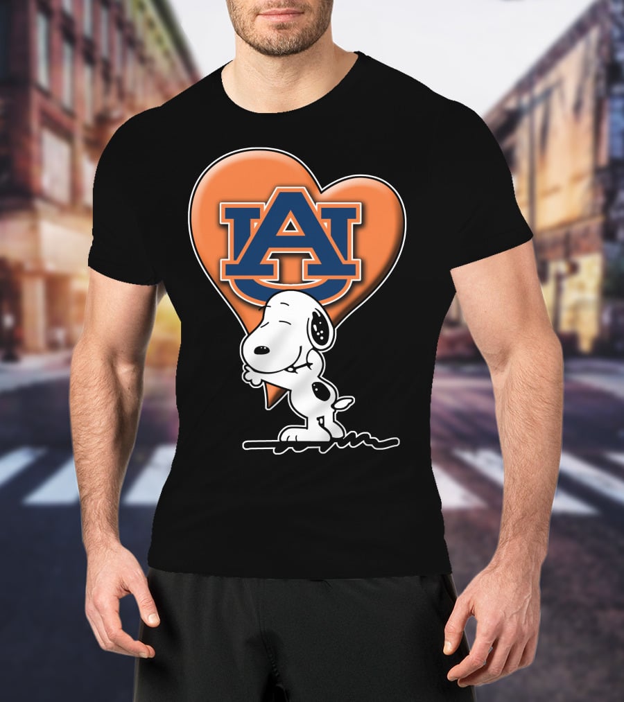 Snoopy Auburn Tigers Heart Fan T-Shirt