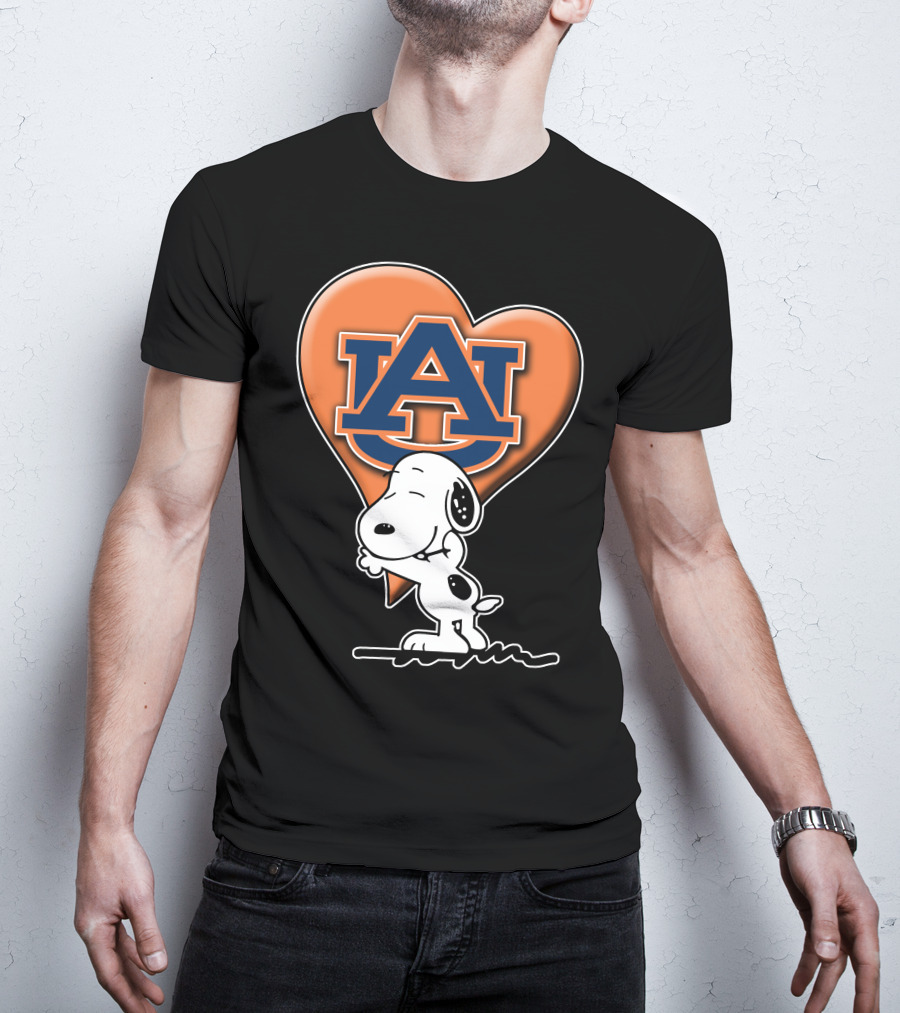 Snoopy Auburn Tigers Heart Fan T-Shirt