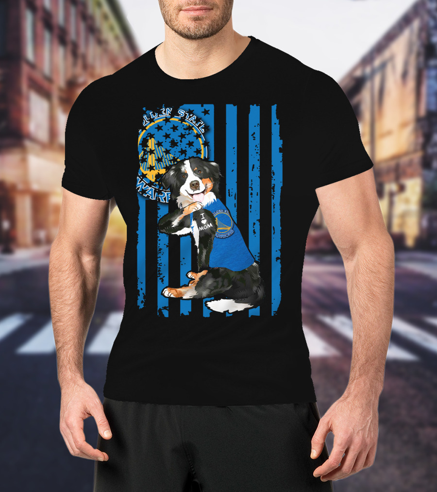 Border Collie I Mom Golden State Warriors T-Shirt