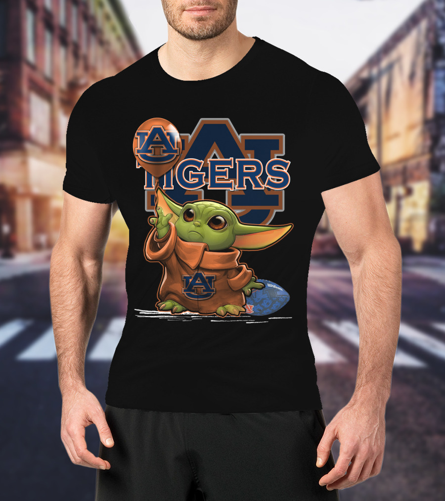 Auburn Tigers Baby Yoda Auburn Football T-Shirt