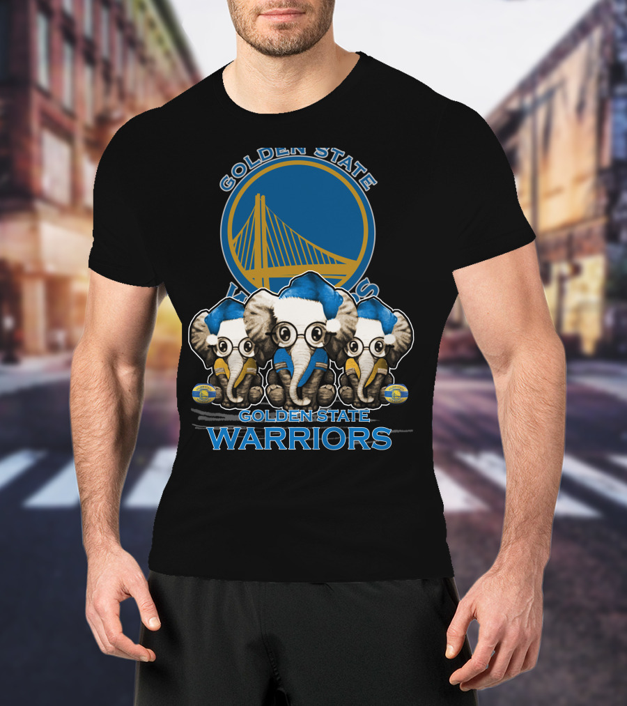 Golden State Warriors Xmas Elephan Trio T-Shirt
