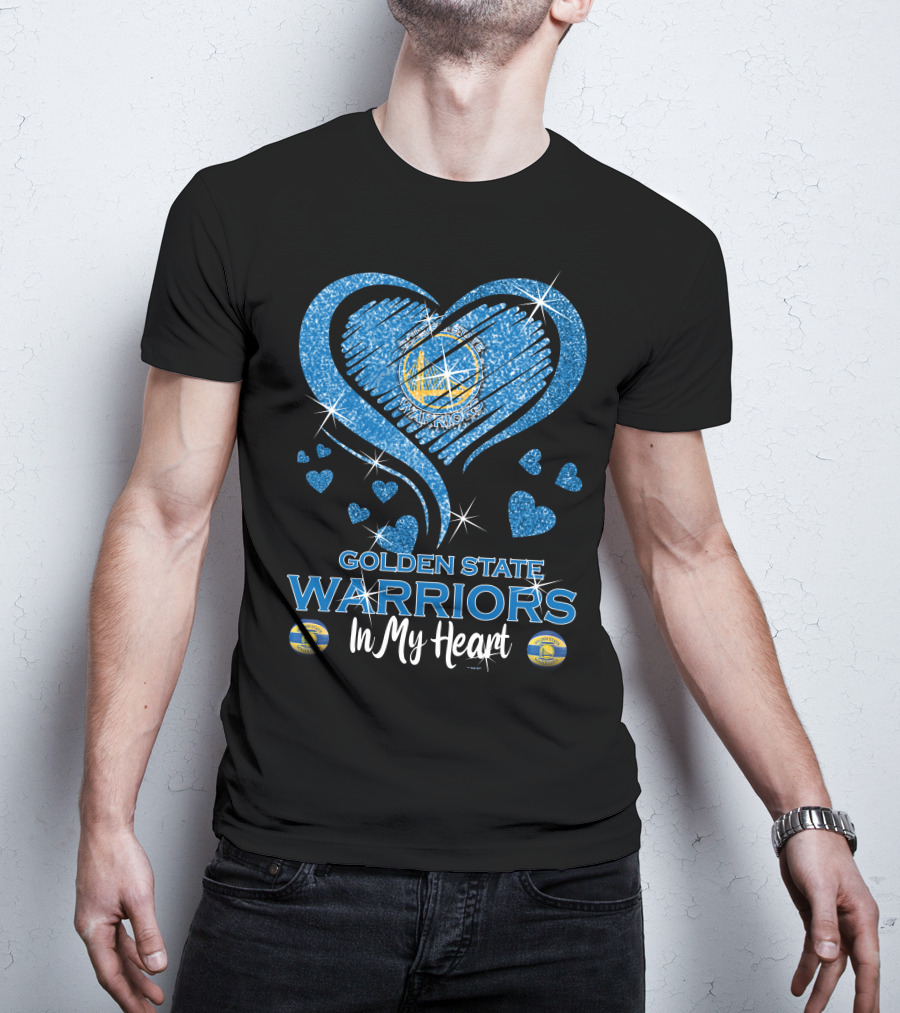 Golden State Warriors In My Heart Sparkling Love T-Shirt