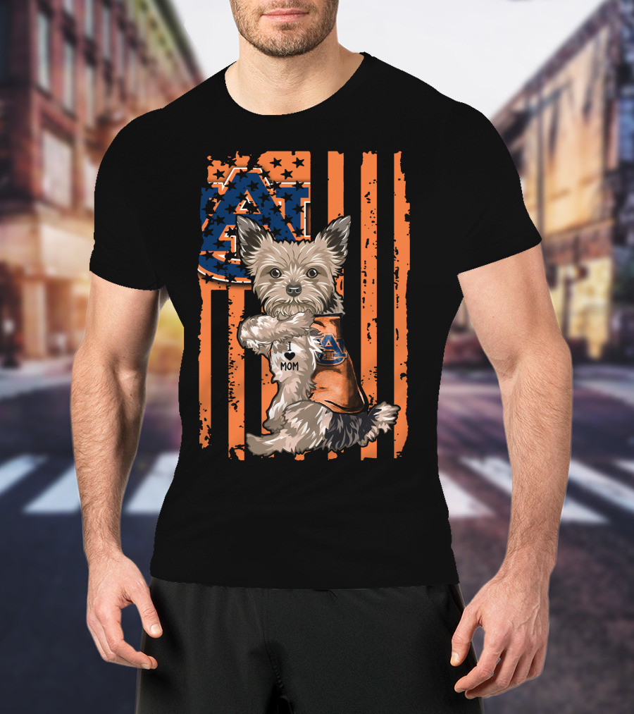 Yorkshire Terrier Auburn Tigers I Love Mom T-Shirt