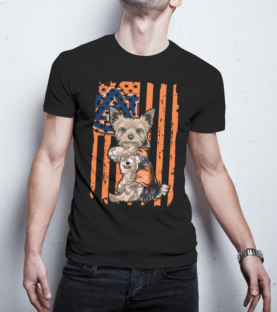 Yorkshire Terrier Auburn Tigers I Love Mom T-Shirt