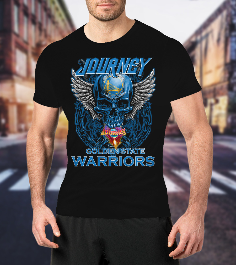 Journey Golden State Warriors Skull Wings Chain T-Shirt