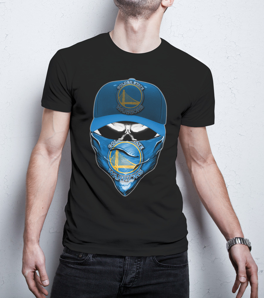 Golden State Warriors Skull Cap And Bandana T-Shirt