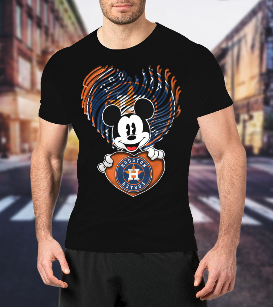 Mickey Mouse Heart Houston Astros T-Shirt
